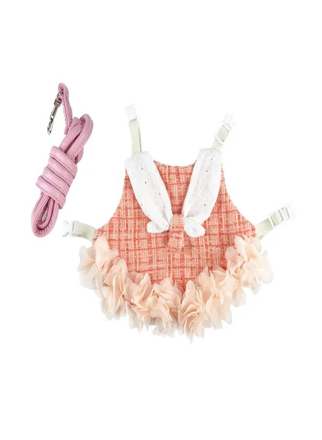 Barn Eleven Bunny Rabbit Ferret Harness and Leash Set, Bunny Clothes for Rabbits, Small Animal Guinea Pig Dress Clothes for Kitten Ferret Chihuahua Puppy Mini Dog and Small Animals Harnesses (S, Orange) - Image 2